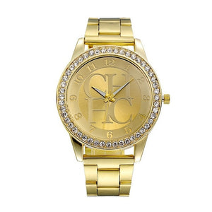 Zegarek Hot Sale Luxury Brand CH Women Casual Dress Quartz Watch Fashion Gold  Full Steel Crystal Bear Lady Digital Watch Reloj