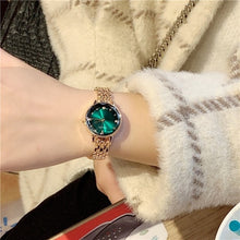 Load image into Gallery viewer, Green wathes women Luxury Dial Bracelet Quartz Clock Fashion Metal Silver Belt Fashion Creative Dress Watches For Ladies Gift