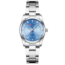 Load image into Gallery viewer, Women&#39;s Stainless Steel Small Watch Luxury Brand Quartz Ladies Dress Silver Blue Watch For Women Casual Waterproof Wristwatches