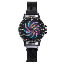 Load image into Gallery viewer, 360 Degree Rotation Women Mesh Magnet Buckle windmill Watch Luxury Fashion Ladies Gold watches Quartz Watch Relogio Feminino