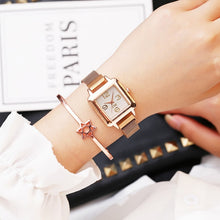 Load image into Gallery viewer, Luxury Ladies Dress Watch Rose Gold 2019 New Fashion Casual Diamond Watch Female Wrist Watches Steel Magnetic Mesh Women Clock