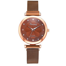 Load image into Gallery viewer, Fashion 5pcs Set Women Watches Luxury Magnet Buckle Flower Rhinestone Watch Ladies Quartz Wrist Watch Bracelet Set Reloj Mujer