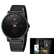 Load image into Gallery viewer, LIGE Womens Watches Top Brand Luxury Waterproof Watch Fashion Ladies Stainless Steel Ultra-Thin Casual Wrist Watch Quartz Clock
