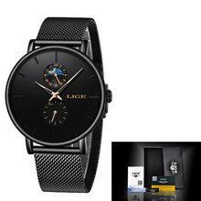Load image into Gallery viewer, LIGE Womens Watches Top Brand Luxury Waterproof Watch Fashion Ladies Stainless Steel Ultra-Thin Casual Wrist Watch Quartz Clock