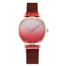 Load image into Gallery viewer, Fashionable Women Magnet Watches Luxury Ladies Alloy Strap Wristwatches Casual Female Starry SkyGradient Watch Relogio Feminino