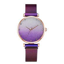 Load image into Gallery viewer, Fashionable Women Magnet Watches Luxury Ladies Alloy Strap Wristwatches Casual Female Starry SkyGradient Watch Relogio Feminino