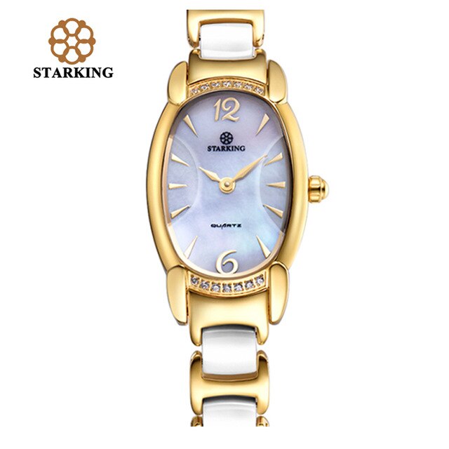 STARKING Fashion Lady Rose Gold Women Watch Japan Movement Ceramic Women Dress Watches Quartz Montre Armbandsur BL0881