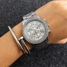 Load image into Gallery viewer, relogio CONTENA Crystal Diamond Watch Luxury Rose Gold Women Watches Fashion Women's Watches Full Steel Wrist watch Clock saat