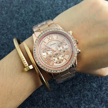 Load image into Gallery viewer, relogio CONTENA Crystal Diamond Watch Luxury Rose Gold Women Watches Fashion Women's Watches Full Steel Wrist watch Clock saat