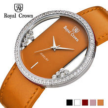 Load image into Gallery viewer, Luxury Rhinestones Clear Women's Watch Japan Quartz Hours Fine Fashion Leather Bracelet Girl's Birthday Gift Royal Crown