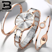 Load image into Gallery viewer, Switzerland Binger Ceramic Quartz Watch Women Casual Luxury Brand Wristwatches Gift Bracelet Relogio Feminino Montre Relogio
