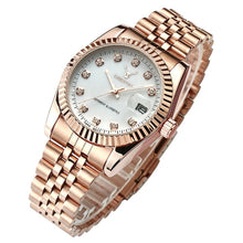 Load image into Gallery viewer, Famous Brand Fashion Luxury  Steel Metal band ROSE GOLD  Bracelet watch for Men and Women Gift Dress Watches relogio masculino