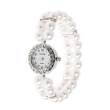Load image into Gallery viewer, Women Watch Simulated Pearl Rhinestone Luxury Elegant Wrist Band Bracelet Jewelry Gifts Lady Elastic Universal Charms