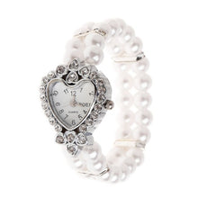 Load image into Gallery viewer, Women Watch Simulated Pearl Rhinestone Luxury Elegant Wrist Band Bracelet Jewelry Gifts Lady Elastic Universal Charms