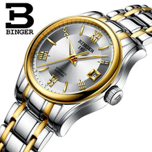 Load image into Gallery viewer, Women Automatic Business Watches Mechanical Self-winding Full Steel Bracelet Watch Retro Roman Dress Saphir Wrist watch Calendar