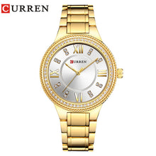 Load image into Gallery viewer, CURREN women watches fashion luxury watch fashion All Stainless Steel High Quality Diamond Ladies Watch Women Rhinestone Watches