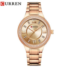 Load image into Gallery viewer, CURREN women watches fashion luxury watch fashion All Stainless Steel High Quality Diamond Ladies Watch Women Rhinestone Watches