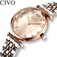 Load image into Gallery viewer, CIVO Luxury Crystal Watch Women Waterproof Rose Gold Steel Strap Ladies Wrist Watches Top Brand Bracelet Clock Relogio Feminino