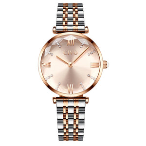 CIVO Luxury Crystal Watch Women Waterproof Rose Gold Steel Strap Ladies Wrist Watches Top Brand Bracelet Clock Relogio Feminino