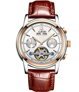 Fashion Women's Watches Top Brand Luxruy LIGE Automatic Watch women Waterproof Sport Clock Ladies Leather Business Wrist watch