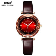 Load image into Gallery viewer, IBSO Brand Luxury Women Crystal Watches Fashion Cut Glass Design Wrist Watch For Female Leather Quartz Watch Montre Femme