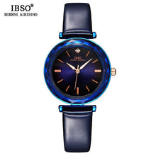 Load image into Gallery viewer, IBSO Brand Luxury Women Crystal Watches Fashion Cut Glass Design Wrist Watch For Female Leather Quartz Watch Montre Femme