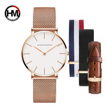 Load image into Gallery viewer, Dropship Women Watch Japan Quartz Design Waterproof Rose Gold Stainless Steel Mesh 1 set 3psc Band Lady watches relogio feminino