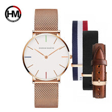 Load image into Gallery viewer, Dropship Women Watch Japan Quartz Design Waterproof Rose Gold Stainless Steel Mesh 1 set 3psc Band Lady watches relogio feminino