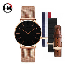 Load image into Gallery viewer, Dropship Women Watch Japan Quartz Design Waterproof Rose Gold Stainless Steel Mesh 1 set 3psc Band Lady watches relogio feminino