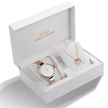 Load image into Gallery viewer, IBSO Brand Women Crystal Design Watch Bracelet Necklace Set Female Jewelry Set Fashion Creative Quartz Watch Lady's Gift