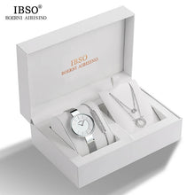 Load image into Gallery viewer, IBSO Brand Women Crystal Design Watch Bracelet Necklace Set Female Jewelry Set Fashion Creative Quartz Watch Lady's Gift
