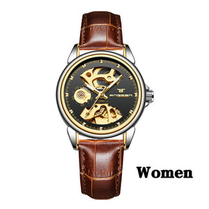 New Fashion Women Mechanical Watch Skeleton Design Top Brand Luxury Full Steel Waterproof Female Automatic Clock Montre Femme