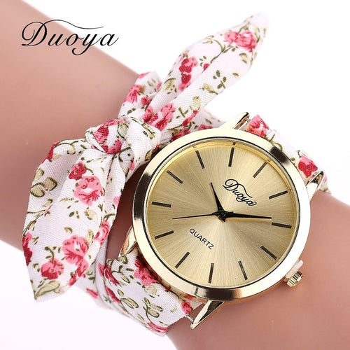 Fashion Women's Flower Star Bow Wristwatch Scarf Band Party Casual Watch relogio feminino Montre Femme Women Gift 328